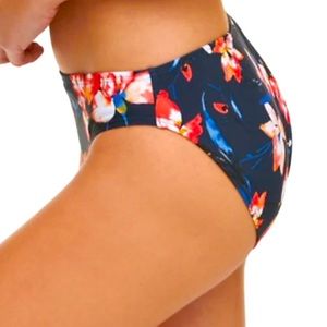 Tommy Hillfiger Floral Lily Print Navy Blue Bikini Bottoms Large
